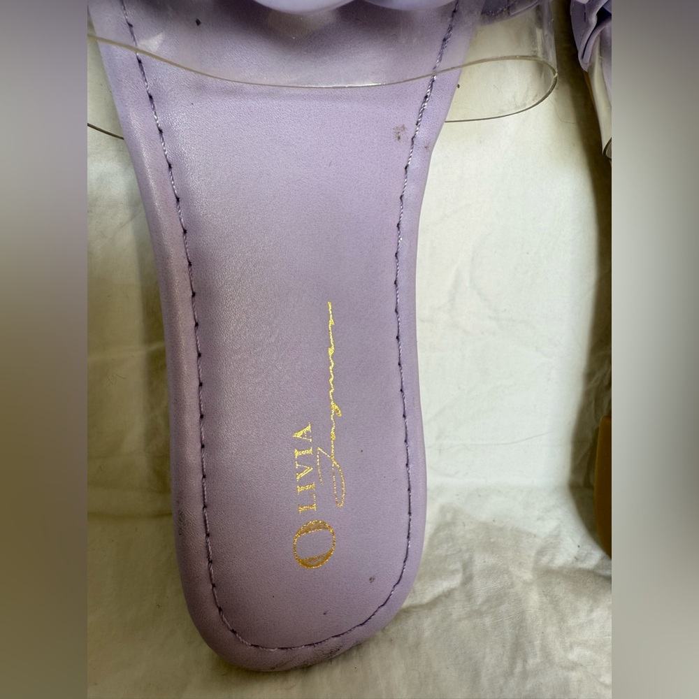 Olivia Jaguar Lavender Purple Chain Link Vinyl Sandals Size 6 1/2 - Picture 3 of 6